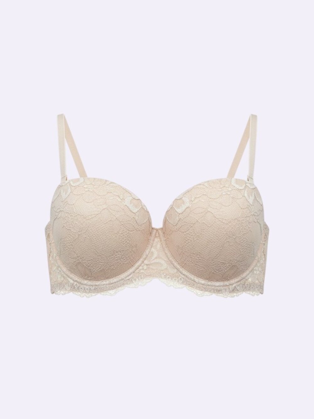 Lady Princess Silver Lace Push-Up Bra